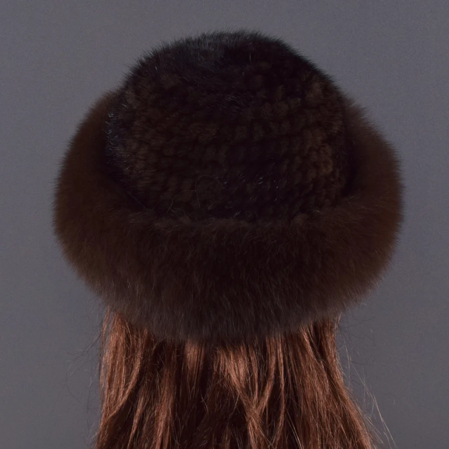 women Real mink Fur Bomber Hats winter Genuine Fox fur Cap Luxurious Quality Winter hat Elastic Warm Soft Fluffy natural fur hat