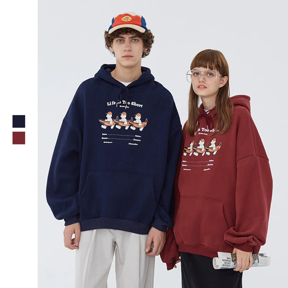 

Fleece Casual New Men Warm Hoodie 2021 Fashion High Street Hoodies Men Streetwear Hip Hop Oversized Hoodie Couple