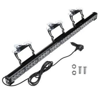 

New 35" Car Truck Emergency Warning LED Strobe Light Bar with Suction Cups and Mounting Brackets 13 Flashing Modes 32 LED