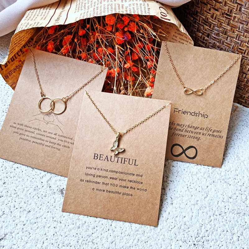 

Vintage Europ Hot Selling Gold Plating Simple Butterfly Bowknot Charm Boho Women Necklace