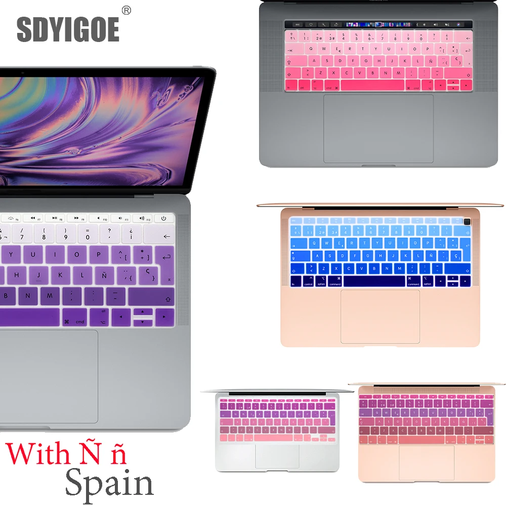 Защитная пленка для клавиатуры с испанской раскладкой Mac Book pro 13 A2159 pro13 Retina air A1466