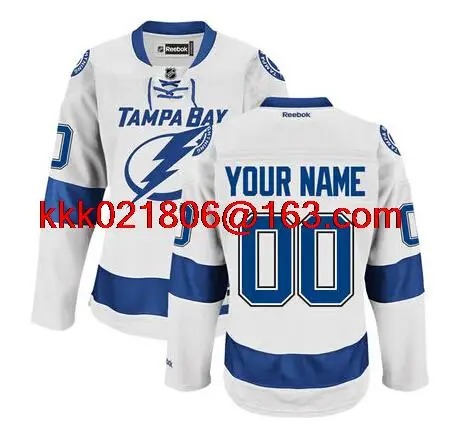 На заказ Tampa Bay одежда высшего качества Персонализированная для мужчин женщин молодежи/детей Вышивка логотипа Джерси - Цвет: Белый