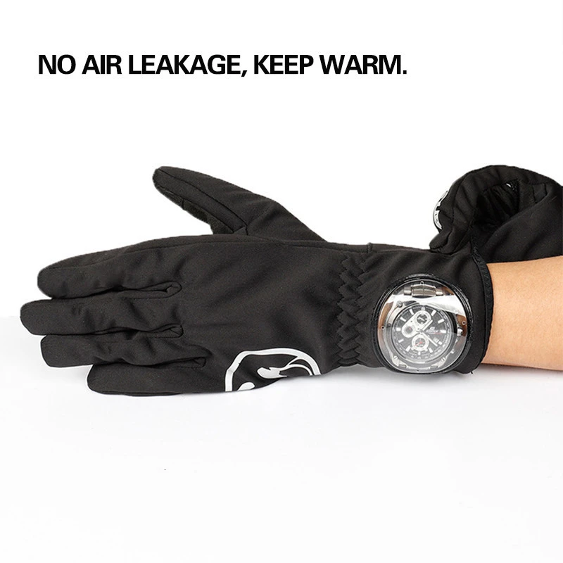 Windproof Full Finger Cycling Gloves Outdoor Camping Hiking Motorcycle Anti-skid Gloves Sports Warm Gloves With Watch Window