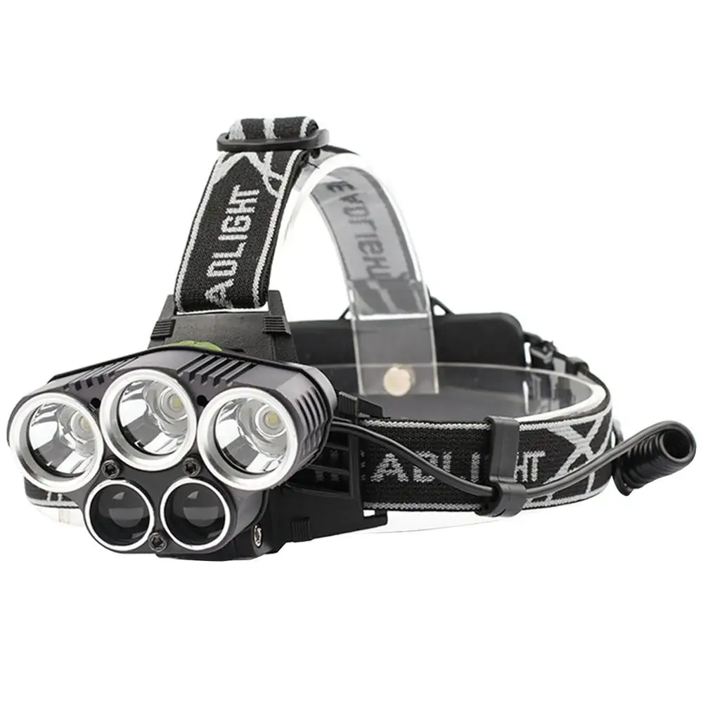 

New High Quality Usb Charging Aluminum Headlights 5 Led Headlights Glare Long-range T6 Headlights Long-range Headlights