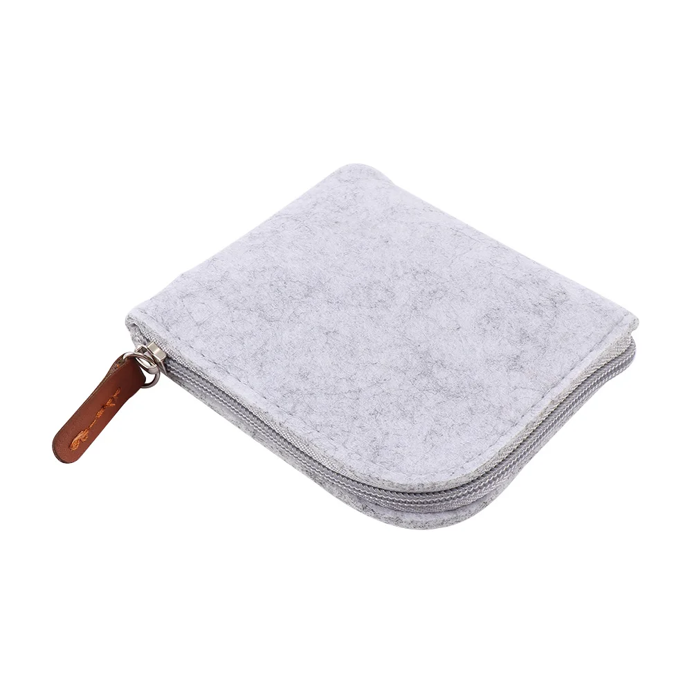 light grey Модное высококачественное фетровый кошелек, кошелек для мужчин и женщин, сумка для мелочи, держатель для кредитных карт, на молнии, мини-сумочки для монет, однотонные кошельки - Цвет: light grey