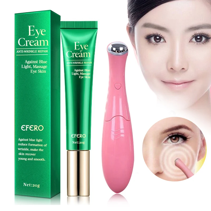 

Collagen Eye Cream Dark Circle Moisturize Lifting Firming Skin Care Remove Anti-Aging Wrinkle Vibration Eye Massage Pen Massager