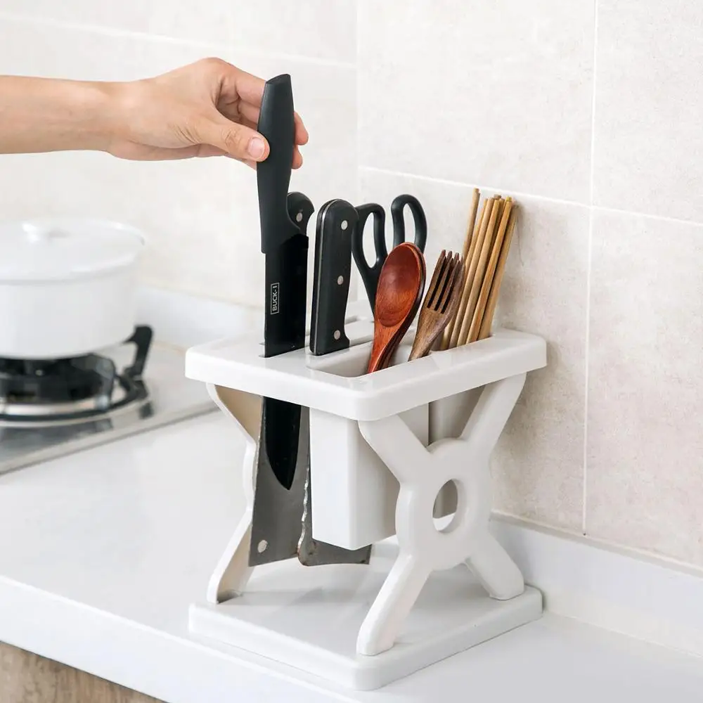 Multifunction Tool holder Kitchen Knife Rack Plastic Chopsticks Cage