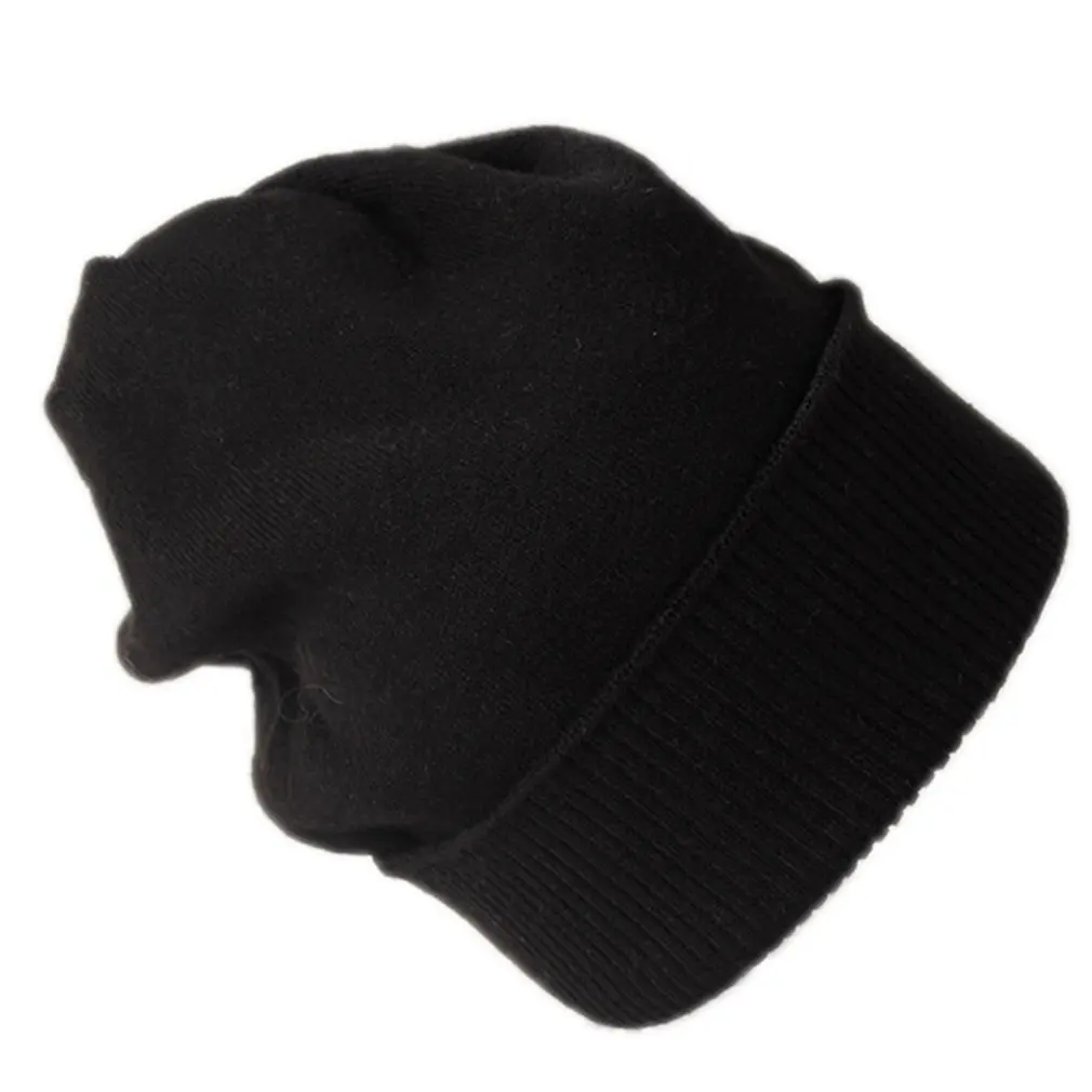 Новинка! НОВАЯ шапка осень и зима, простая одноцветная вязаная шапка в Корейском стиле, Толстая теплая Корейская версия диких шерстяных шапок - Цвет: black