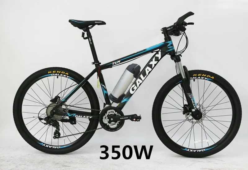 26 дюймов масляный велосипедный аккумулятор литиевая Электрический велосипед дисковая скорость торможения - Цвет: blue 350w