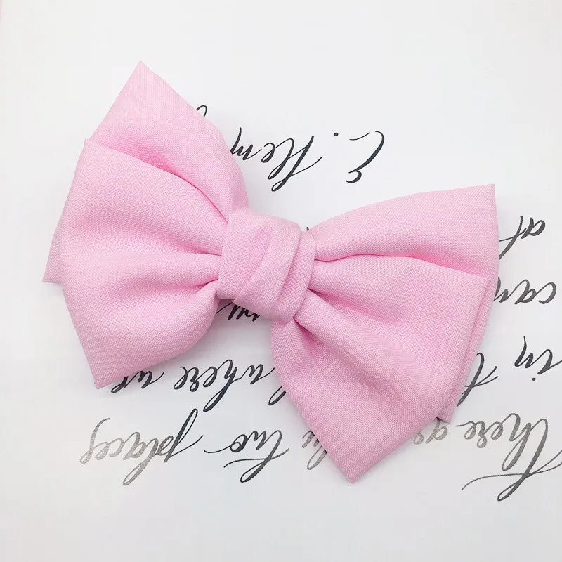 Pink Винтажные льняные заколки, 2 уровня, большой бант, заколка для волос, корейская весна, конский хвост, заколки для волос для женщин, модные аксессуары для волос - Цвет: Pink