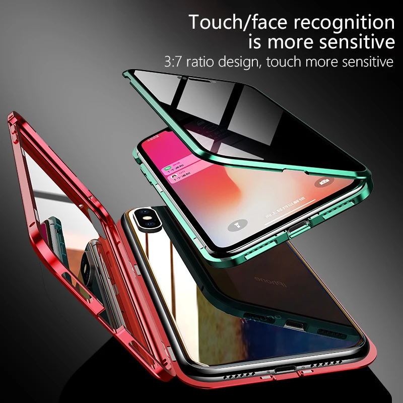 2019 новый анти-прокрасться peek стеклянный чехол для iPhone XS max XR Супер магнитный