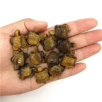 

Wholesale 1PC Mini Natural Tiger Eye Stone Quartz Crystal Tortoise Hand Carved Crystal Animal Natural Quartz Crystals