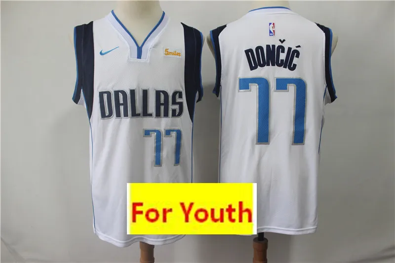 Даллас Молодежный бейсбол#41 Dirk Nowitzki#77 Luka Doncic#6 Кристапс Порзингис Детские майки