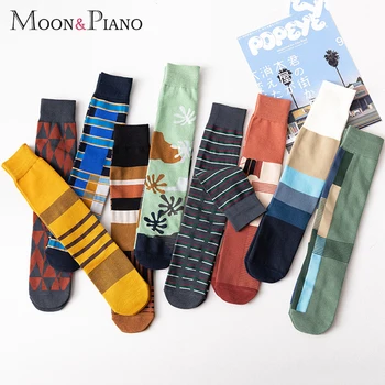 

New Fashion Style Women Calf Funny Stockings Multiple Color Europe America Street Student Girl Middle Stocking for Female