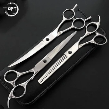 

DPT Stainless Steel Pet Scissors Set 6.5Inch/7Inch Cat Pet Grooming Dog Good Sharp Scissors Thinning Shears Animal Scissors Tool