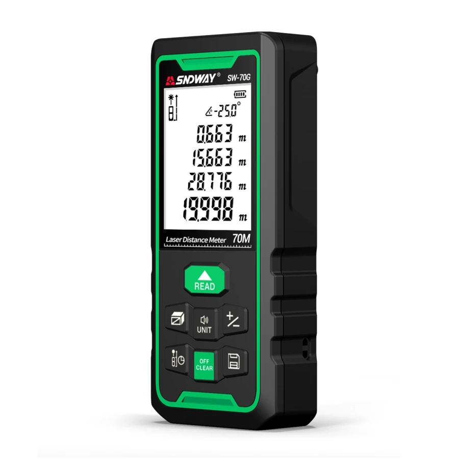SNDWAY 50m 70m 100m Digital Laser rangefinder Green laser range finder electronic ruler Indoor Outdoor with Voice broadcast SNDWAY 50m 70m 100m Digital Laser rangefinder Green laser range finder electronic ruler Indoor Outdoor with Voice broadcast