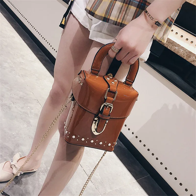 Bolsos PU Leather Crossbody Bags For Women Green rivet Shoulder Messenger Bag Lady Shopping Purses Handbags crossbody bags