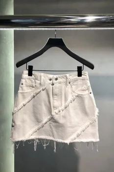 

Women Short Jeans New Diagonal Denim Skirt