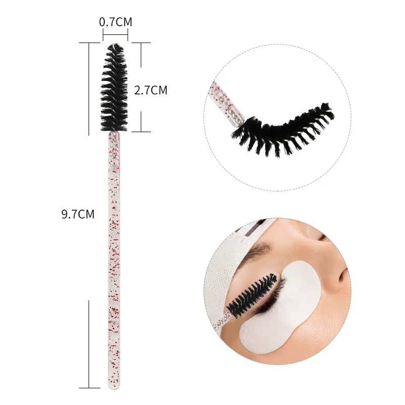 Shiny Disposable Eyelash Brush Applicator Wands Curler Mascara Eyebrow Makeup Tools Spoolers Comb Wands Spoolies Brushes 50pcs makeup brush set mascara wands makeup brush