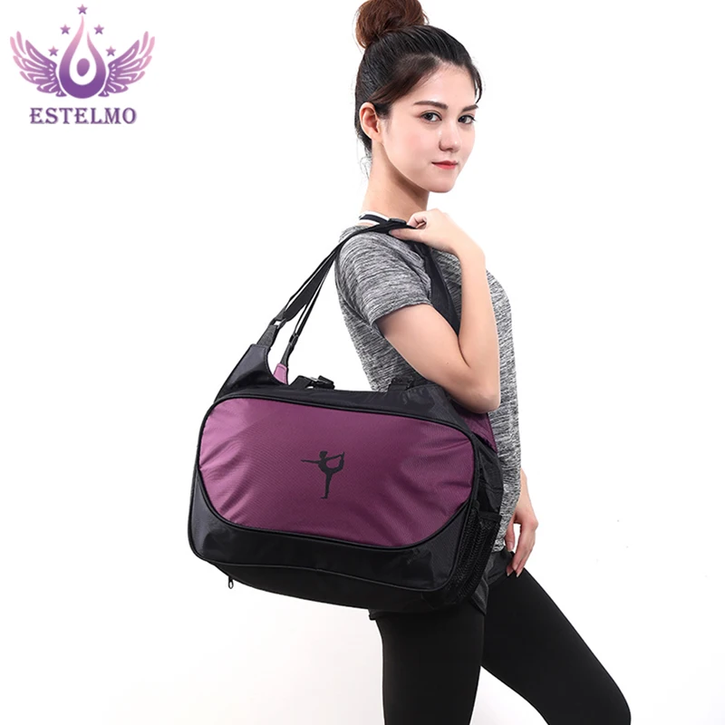 

Large capacity yoga mat backpack yoga bag sports fitness bag canvas solid color auxiliary products without mat