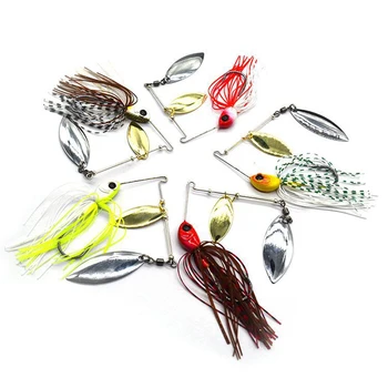 ONE Set 5pcs Fishing Hard Spinner Lure Spinnerbait New Bass Fish Accessories Tools Artificial Fishing Beard bait 2