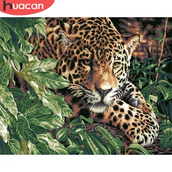 

HUACAN DIY Painting By Number Leopard Drawing On Canvas Gift Pictures By Numbers Animal Kits Hand Painted Paintings Home Decor