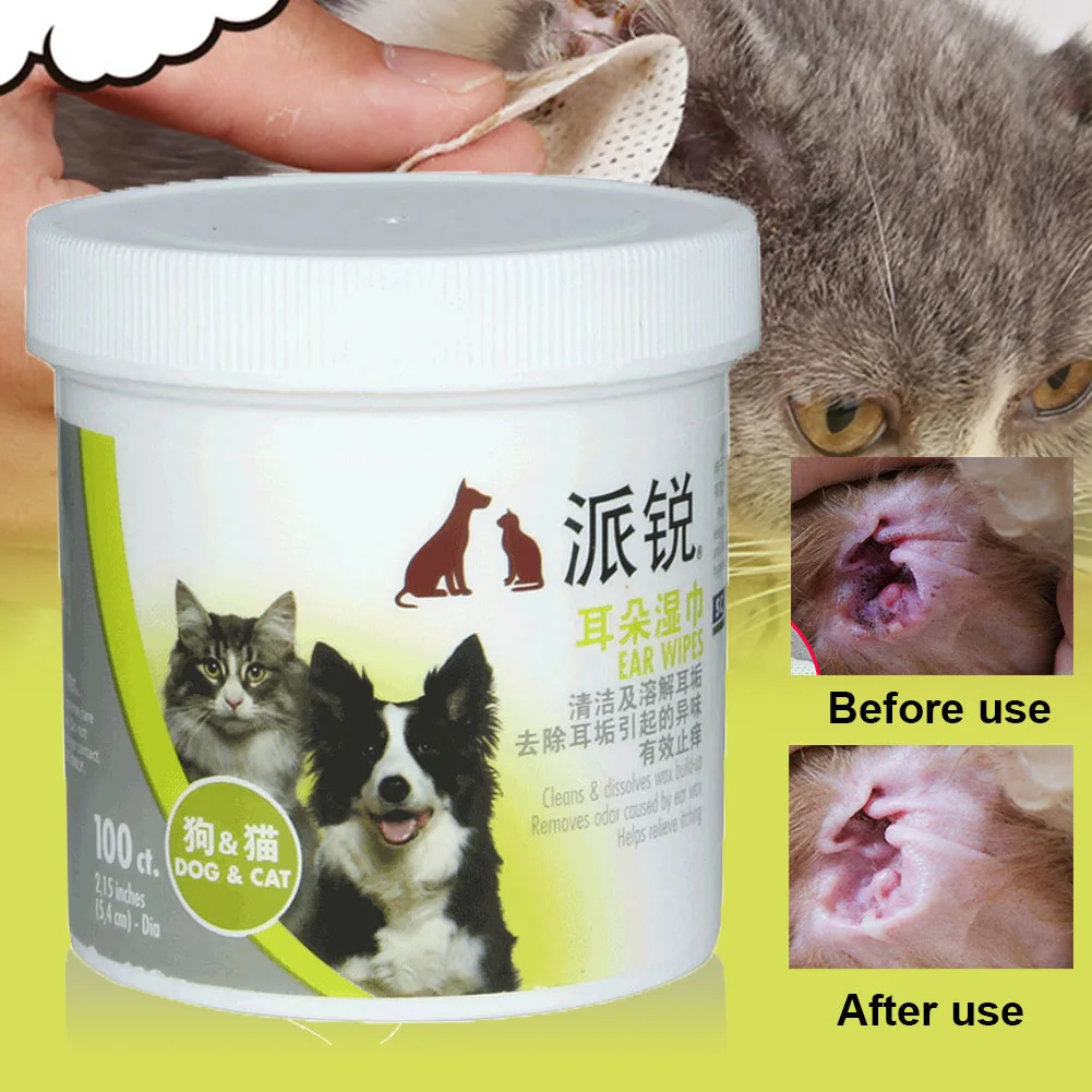 100 шт. дезодорирующие переносные одноразовые салфетки для домашних собак и кошек, не раздражающие чистящие средства для здоровья