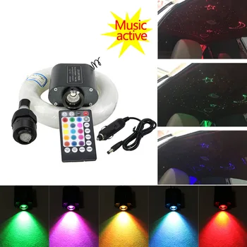 

DC12V Car use 16W RGBW Fiber Optic Star Ceiling Lighting kit Sound Active Music Control with 2M Optical Fiber with 28Key remote