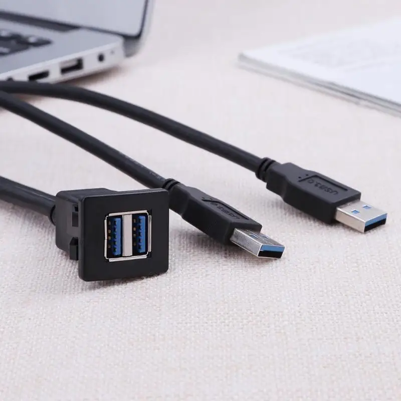 2 m/6.5ft двойной USB 3,0 Мужской и Женский свинцовый Удлинительный кабель автомобильный заподлицо шнур провод для грузовика лодки мотоцикла панель приборной панели