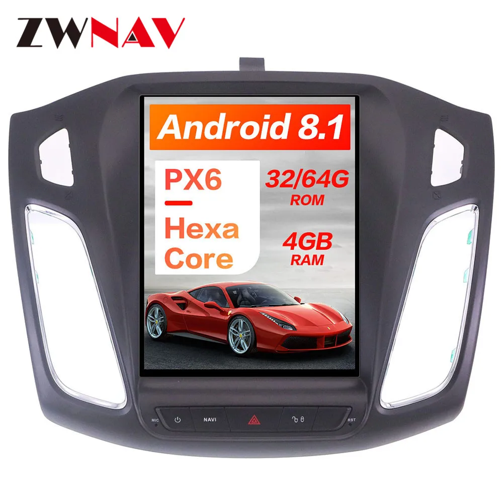Cheap Tesla style Android 8 Big Screen Car No DVD Player GPS Navigation For Ford Focus 2012-2018 Auto navi stereo headunit multimedia 1