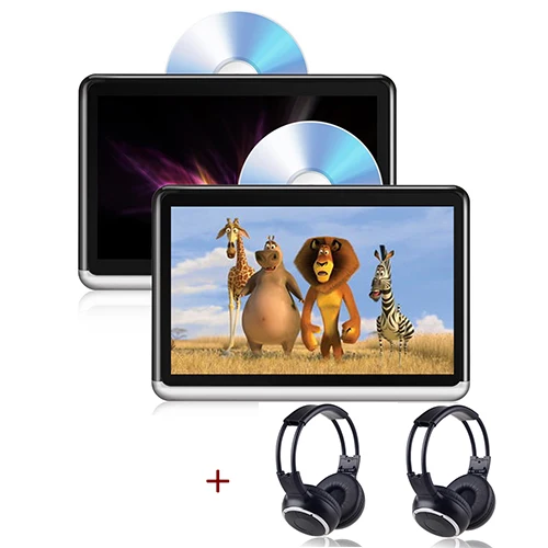 YAZH Android CD DVD плеер 10,1 дюймов ips 1366*768 TFT-LCD подголовник автомобиля мониторы с Wi-Fi Bluetooth Зеркало Ссылка HDMI выход - Цвет: 2 monitor x2 headset