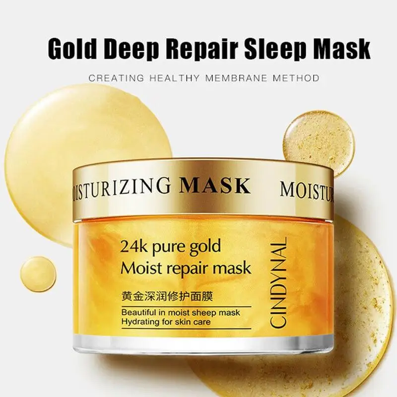 Горячая 24K Золотая маска для лица Антивозрастной уход против морщин против токсинов против акне