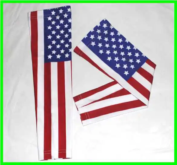 US flag sleeve Бейсбольные стежки Компрессионные спортивные рукава цифровой камуфляж бейсбол футбол баскетбол рукав взрослый Молодежный - Цвет: US flag sleeve
