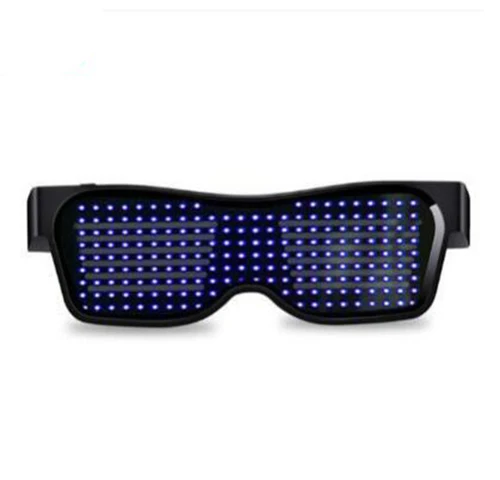 Насыщенный сапфировый Волшебные Bluetooth Led вечерние очки приложение управление светящиеся очки EMD DJ электрические слоги очки для вечеринки - Цвет: Насыщенный сапфировый