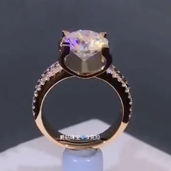 

New 1 Carat 18K Rose Gold 1 Ct Moissanite Diamond Ring Women Luxury Wedding Party Engagement Anniversary Ring 1 Carat 6.5mm