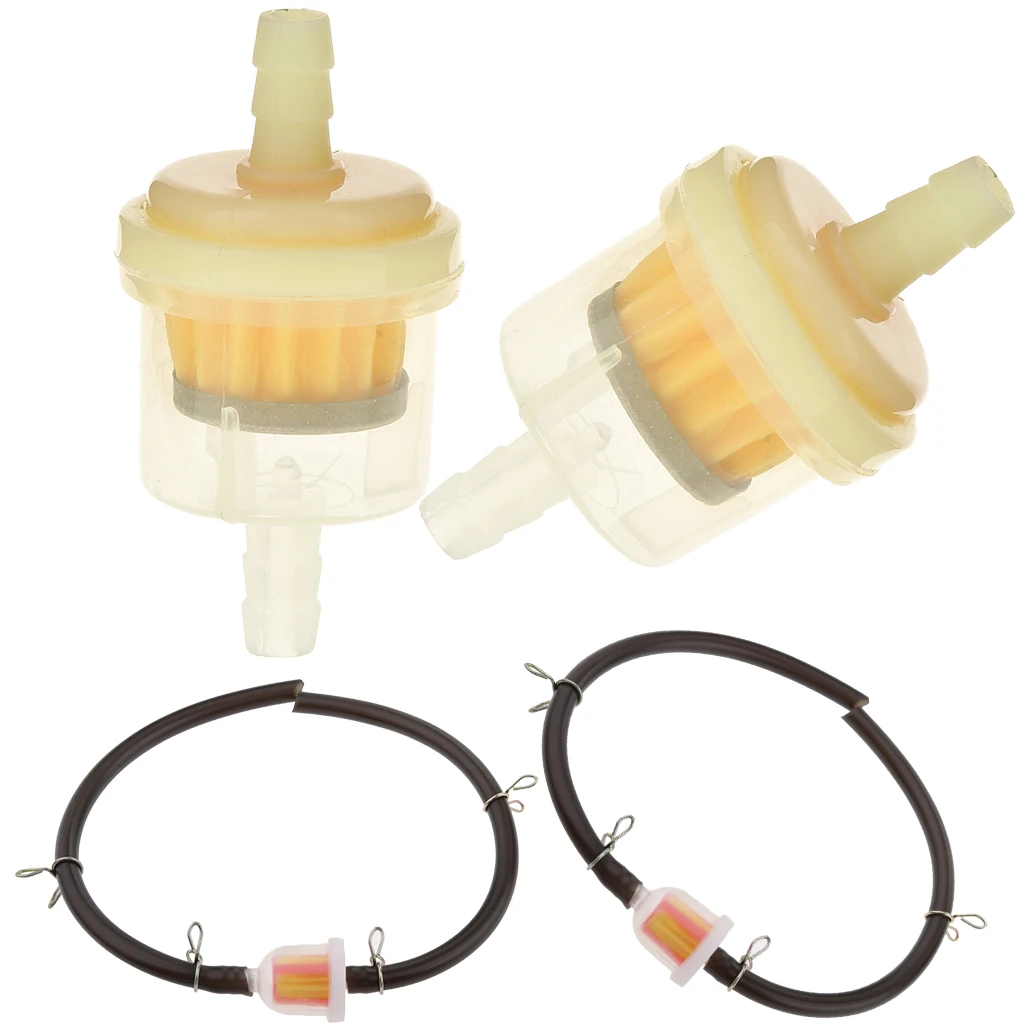 4 in 1 - Gas Hose Line 5/16 inch 8mm + Fuel Filter + Clips for 47 49cc ATV Dirt Bike Scooter Quad  Buggy Go Kart Repair Parts