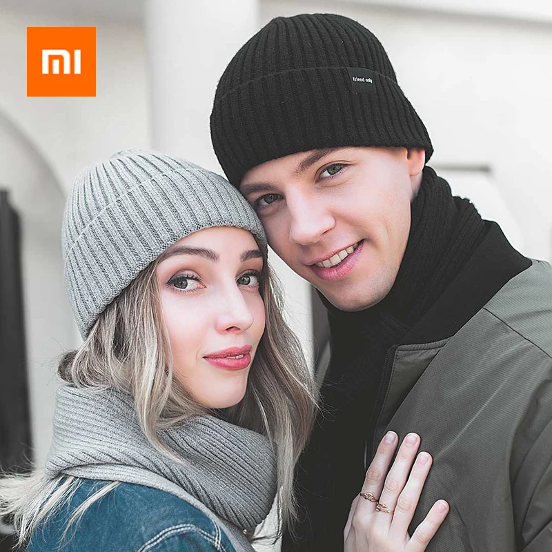 

Xiaomi Youpin FO Women Men Couples Knitted Hats Scarf Warm Velvet Resist Pilling Shrinking Soft Comfortable Beanie Scarf Hats