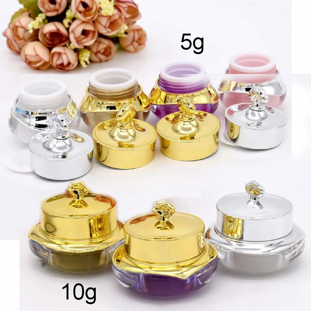 

5/10g Crown Empty Pot Bottle Sample for Nail Art Makeup Cosmetic Cream Container 1 Box Fashion Refillable Bottle