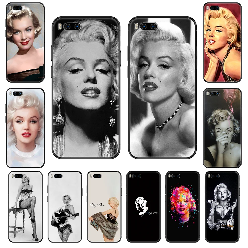 Marilyn Monroe Phone case For Xiaomi Mi 6 8 9 A1 2 3 Max3 Mix2 Mix2S X T Lite Pro black soft shell painting Etui trend bumper 3D | Мобильные