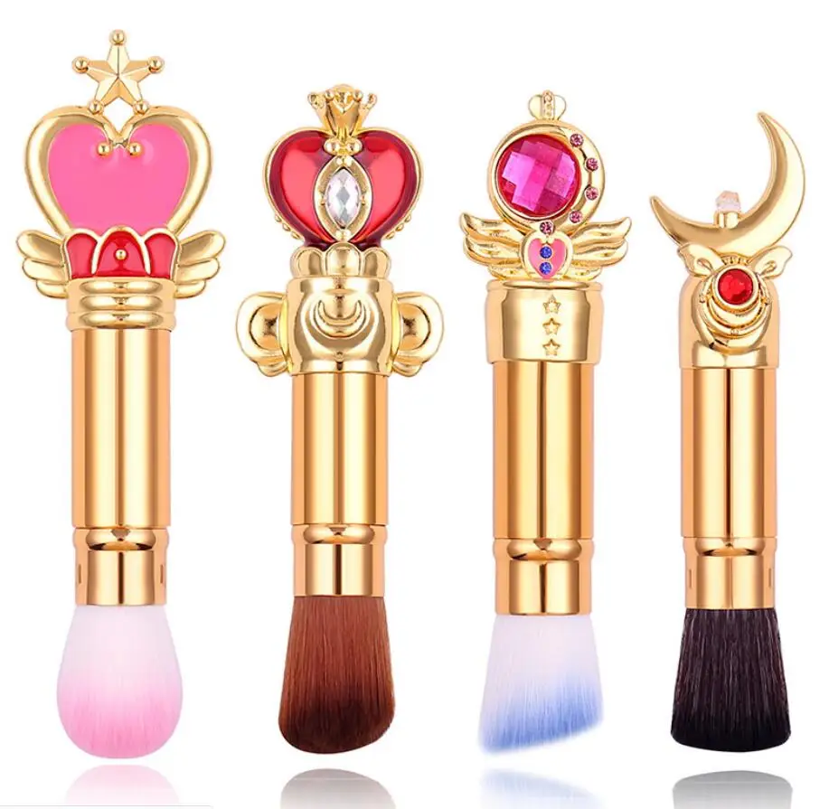 

Cute Sailor Moon Pro Makeup Brushes Flexible Portable Brush Cardcaptor Sakura Powder Foundation Blush Brush Make Up Tools