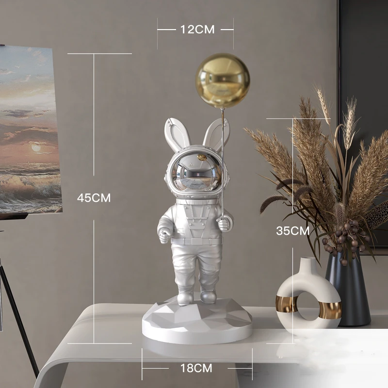 

Creative Astronaut Ornaments Figurine Living Room Desktop Home Dector Porch TV Cabinet Space Rabbit Astronaut Housewarming Gifts