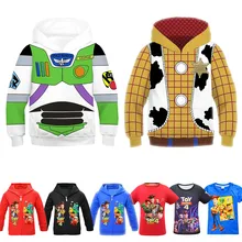 Костюм «История игрушек Вуди» для мальчиков и девочек; 4 фильма «Джесси»; толстовки с капюшоном с изображением Базза Лайтера; наряды для Хэллоуина с форки-принтом