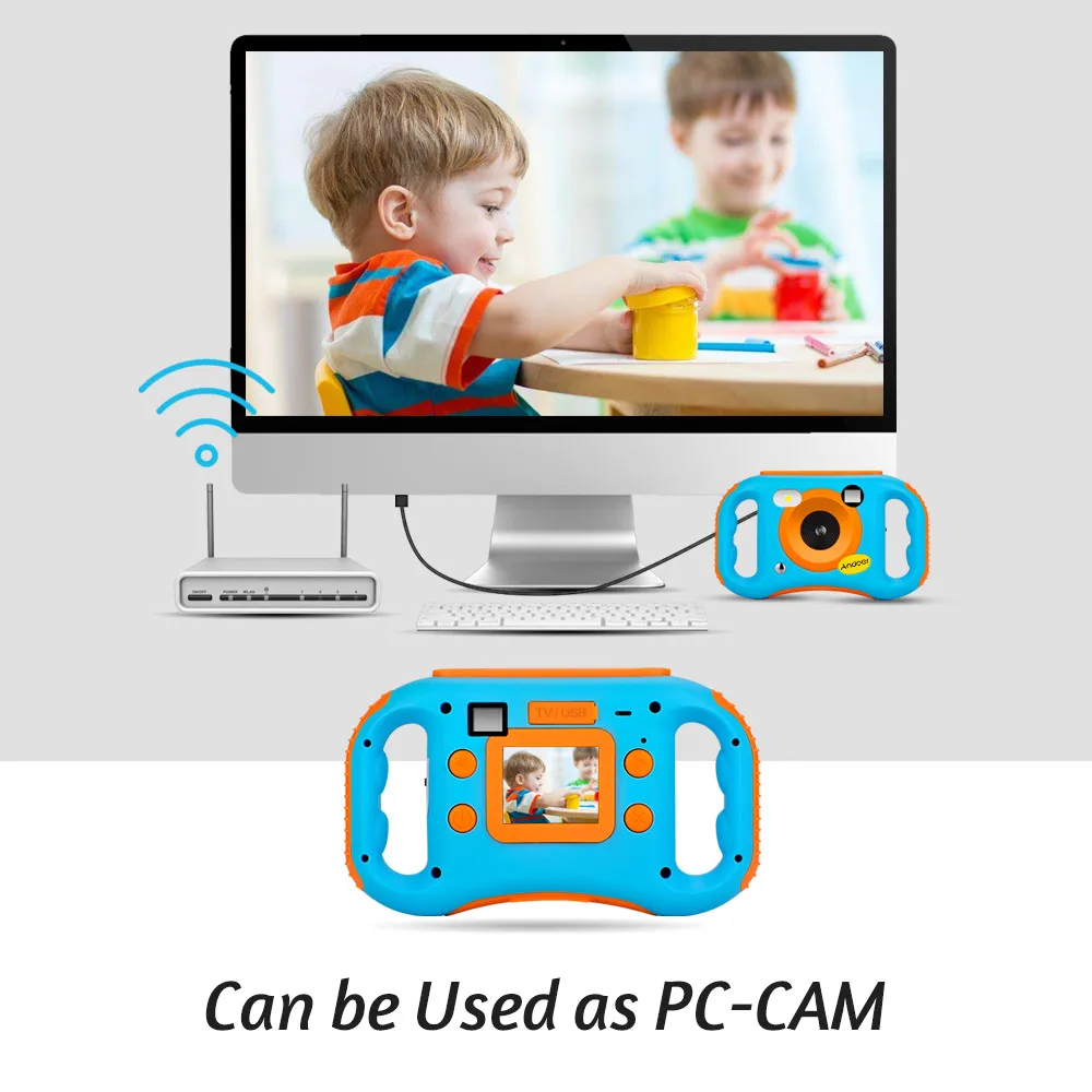 Andoer CDE7 WiFi детская мини цифровая камера 1080P HD детская камера мини 5X цифровой зум WiFi видеокамера для девочек и мальчиков Игрушки