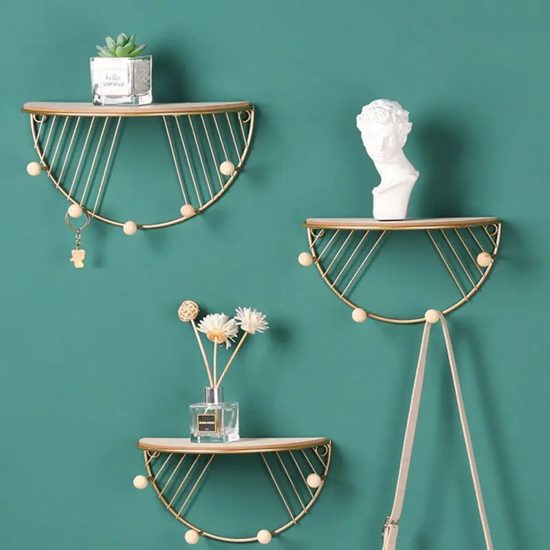 

G Modern Minimalist Wrought Iron Hook Wall Shelf Home Living Room Wall Decoration Multi-function Key Hook