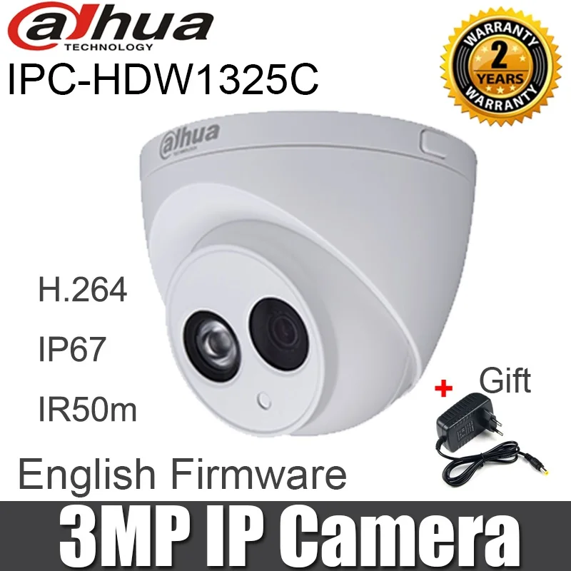 Dahua 3MP IP камера IPC-HDW1325C H.264 IR 50m IP67 английская прошивка cctv сетевая веб-камера без POE Замена IPC-HDW1225C