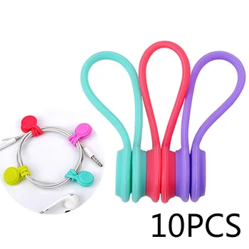 

10x Magnetic Headphone Earphone Cord Winder Data Lines Charger Cable Organizer