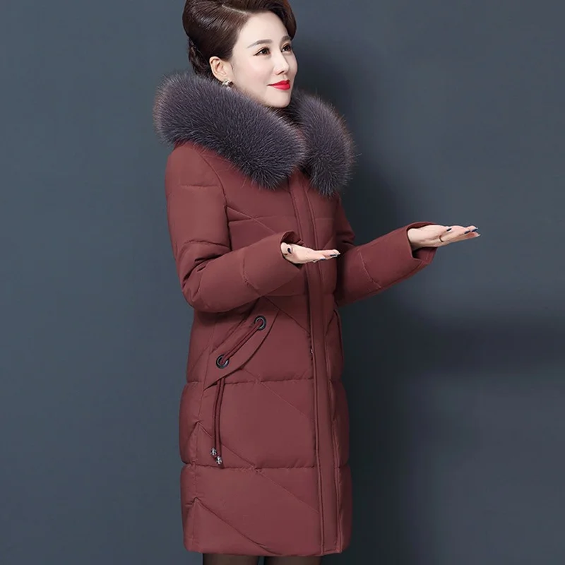 Женские зимние куртки размера плюс 7XL 8XL, пальто с капюшоном для мам, толстые парки, Хлопковая женская куртка, зимние пальто, теплая длинная парка C5865