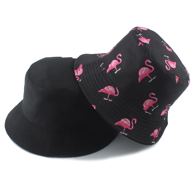 2022 New Panama Bucket Hat Summer Sun Hats For Women Men Flamingo