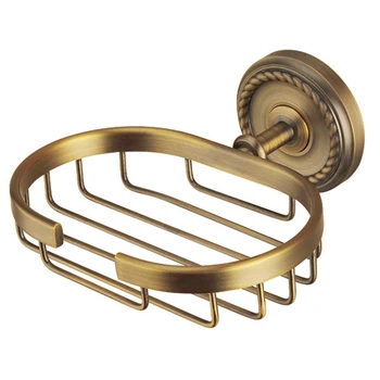 

HLZS-1 Pc Soap Holder Solid Brass Bath Wall Mounted Shower Vintage Antique Soap Dish Shelf Basket Tray Holder for Home Bathroom