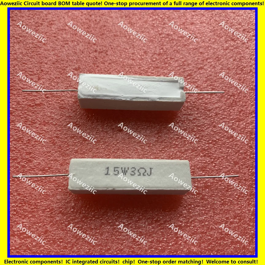 

10Pcs 15W3RJ 15W3ΩJ RX27 Horizontal cement resistor 15W 3 ohm 3 R 3 RJ 15W3ohm Ceramic Resistance precision 5% Power resistance